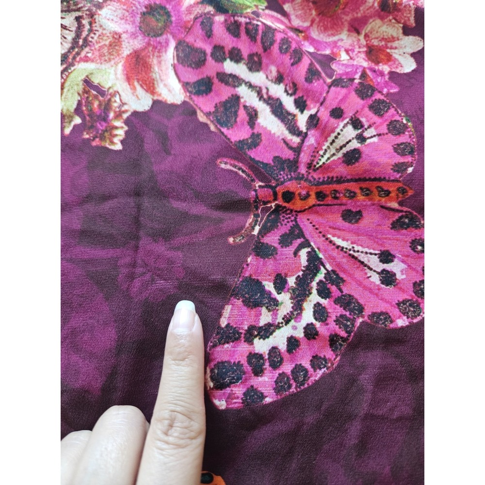 Johnny Was Silk Floral Butterfly Garden Prairie Tropical Pant Set S - Picture 6 of 16